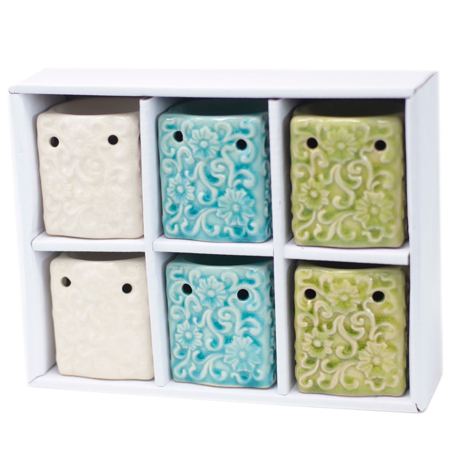 Classic Small Square Floral Fragrance Oil Burner – gallery image 2