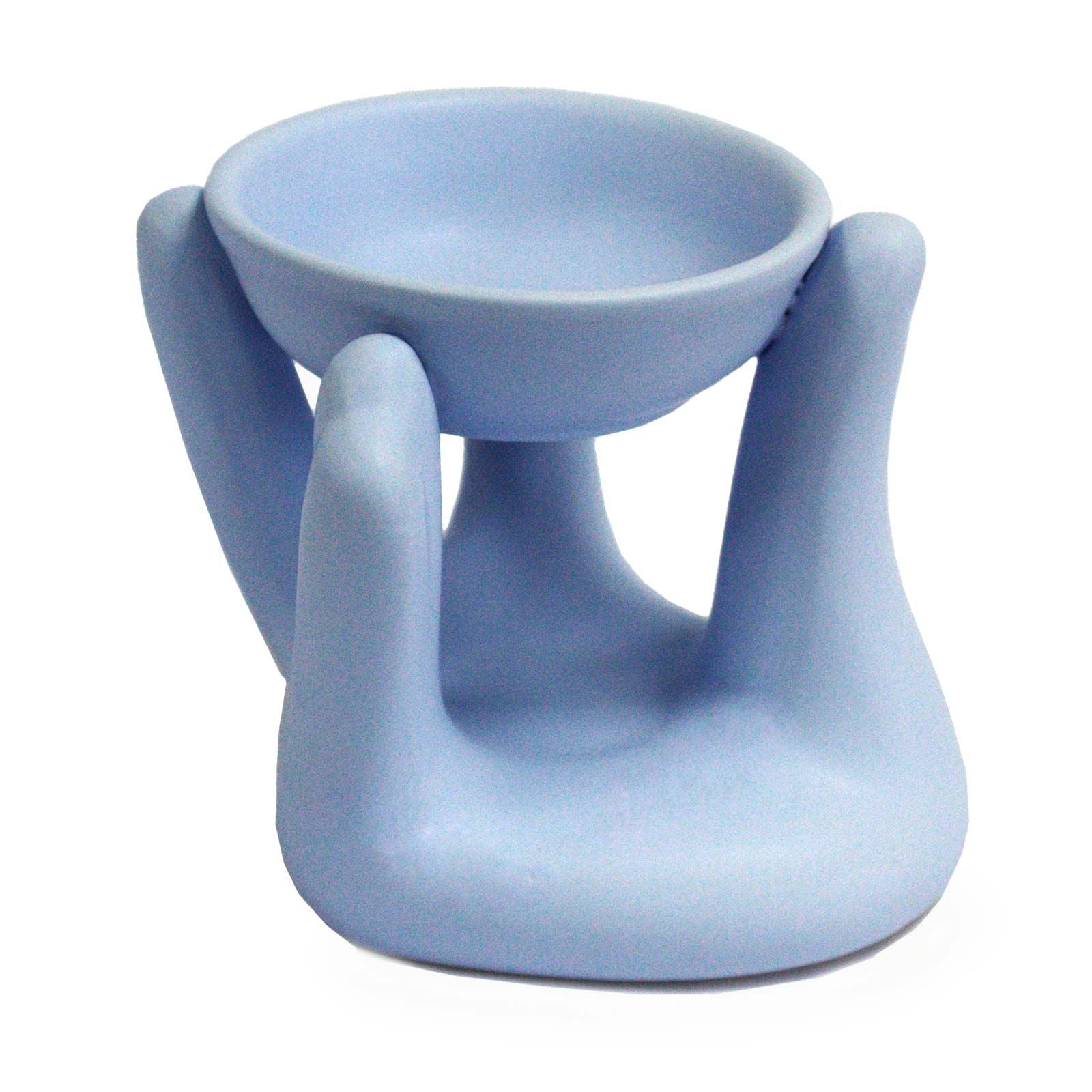 Open Hands Oil Burner – Blue – blue oil burner, main product view