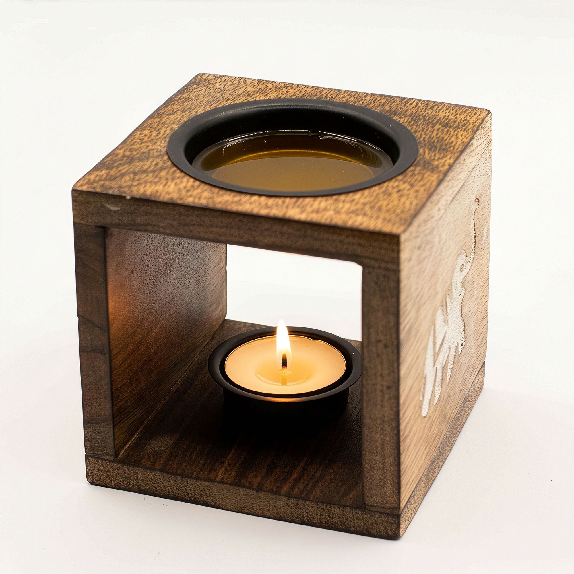Square Mango Wood Oil Burner – Elephant – oil burner, alternate product view 5