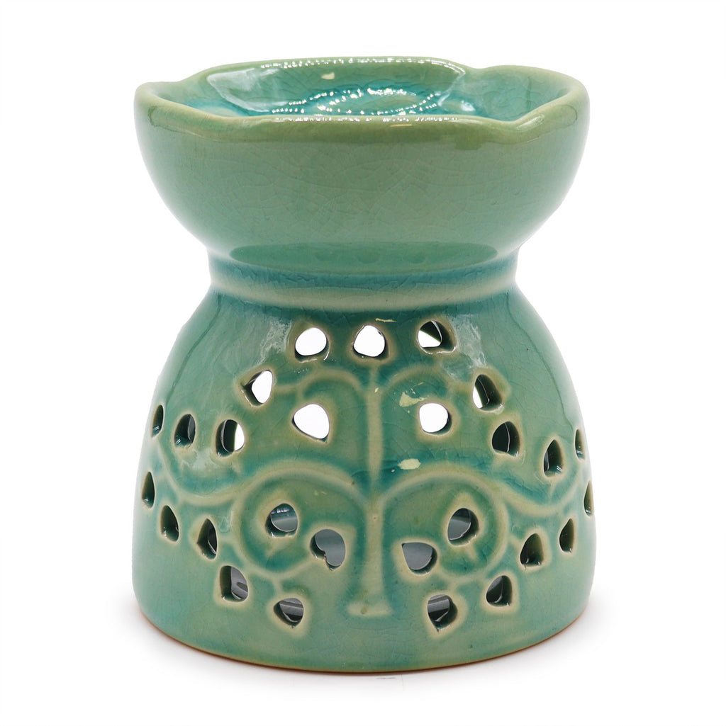 Tree of Life Oil Burner – Blue – blue oil burner, alternate product view 2