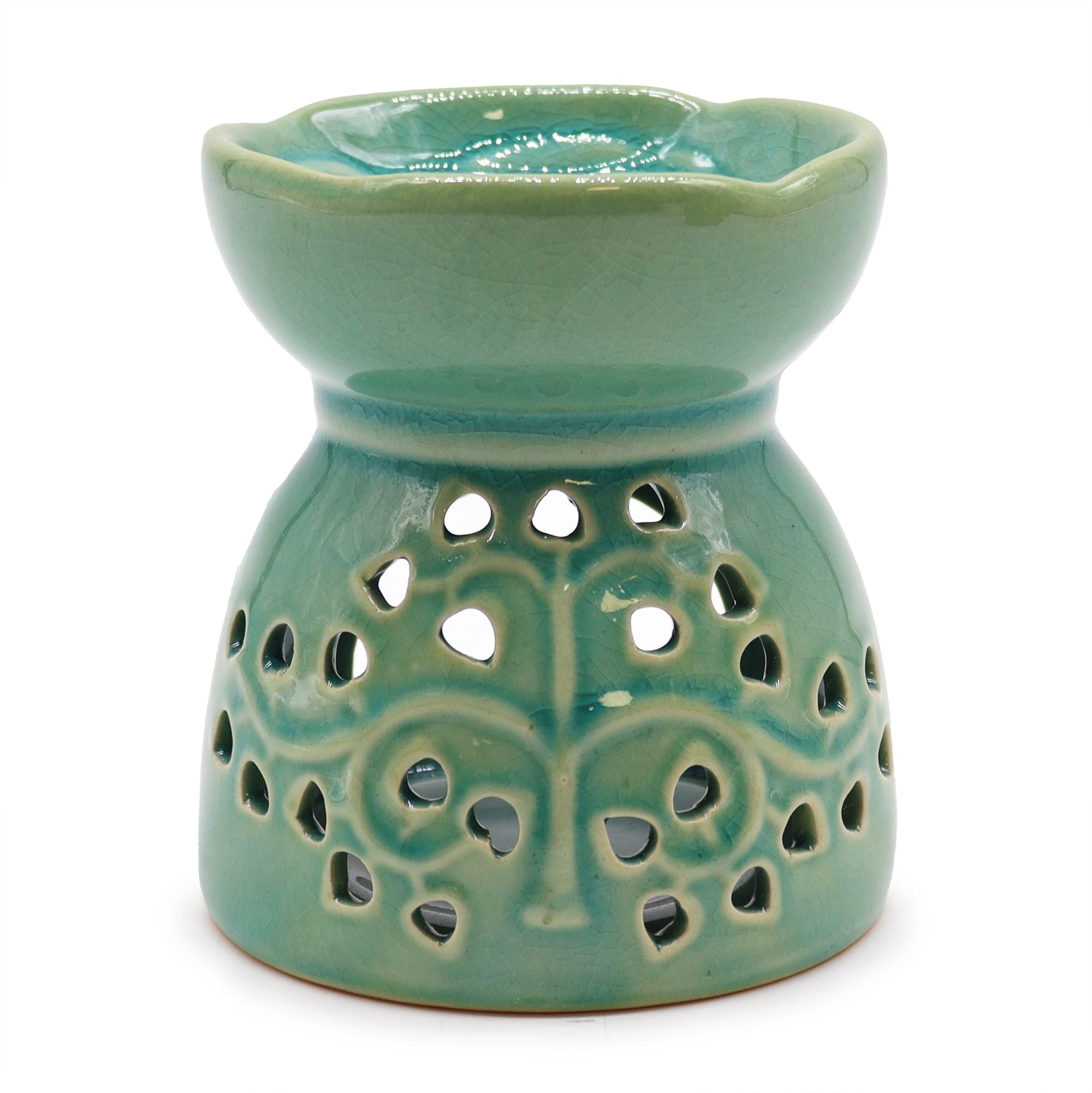Tree of Life Oil Burner – Blue – blue oil burner, alternate product view 2