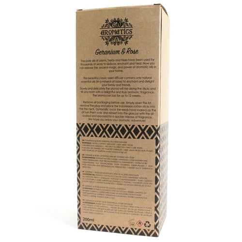 200ml Geranium & Rose Essential Oil Reed Diffuser – reed diffuser, alternate product view 2