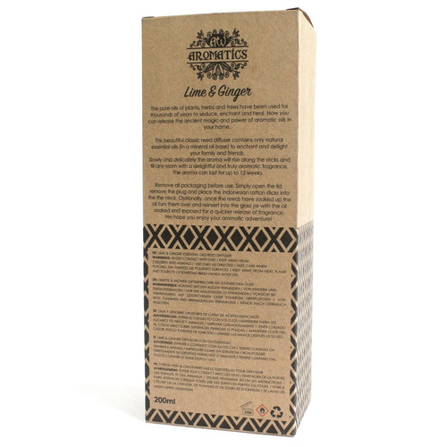 200ml Lime & Ginger Essential Oil Reed Diffuser – reed diffuser, main product view