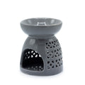 Classic Oil Burner – Morrocan Cutout – Grey – grey oil burner, main product view