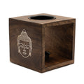 Large Square Mango Wood Oil Burner – Buddha Face – oil burner, main product view