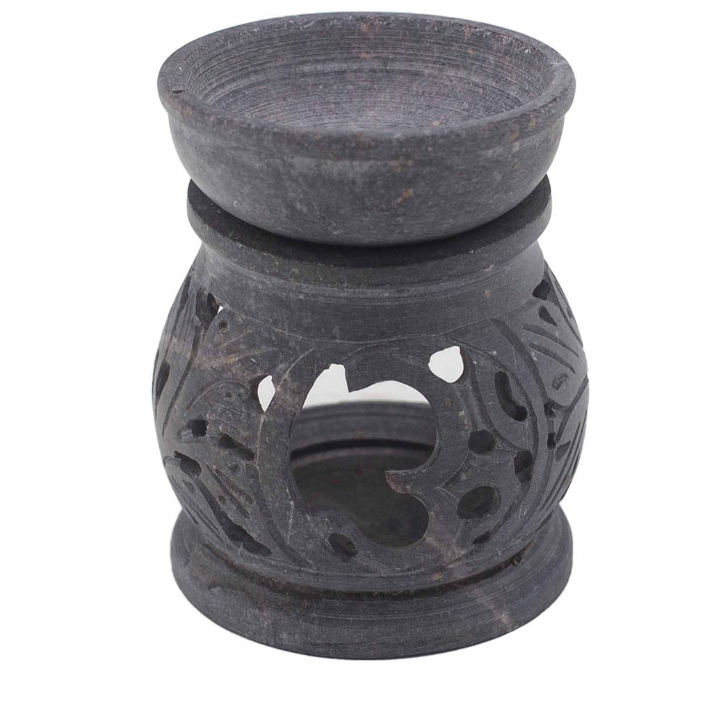 Small Soapstone Oil Burner 8cm – Om – oil burner, main product view
