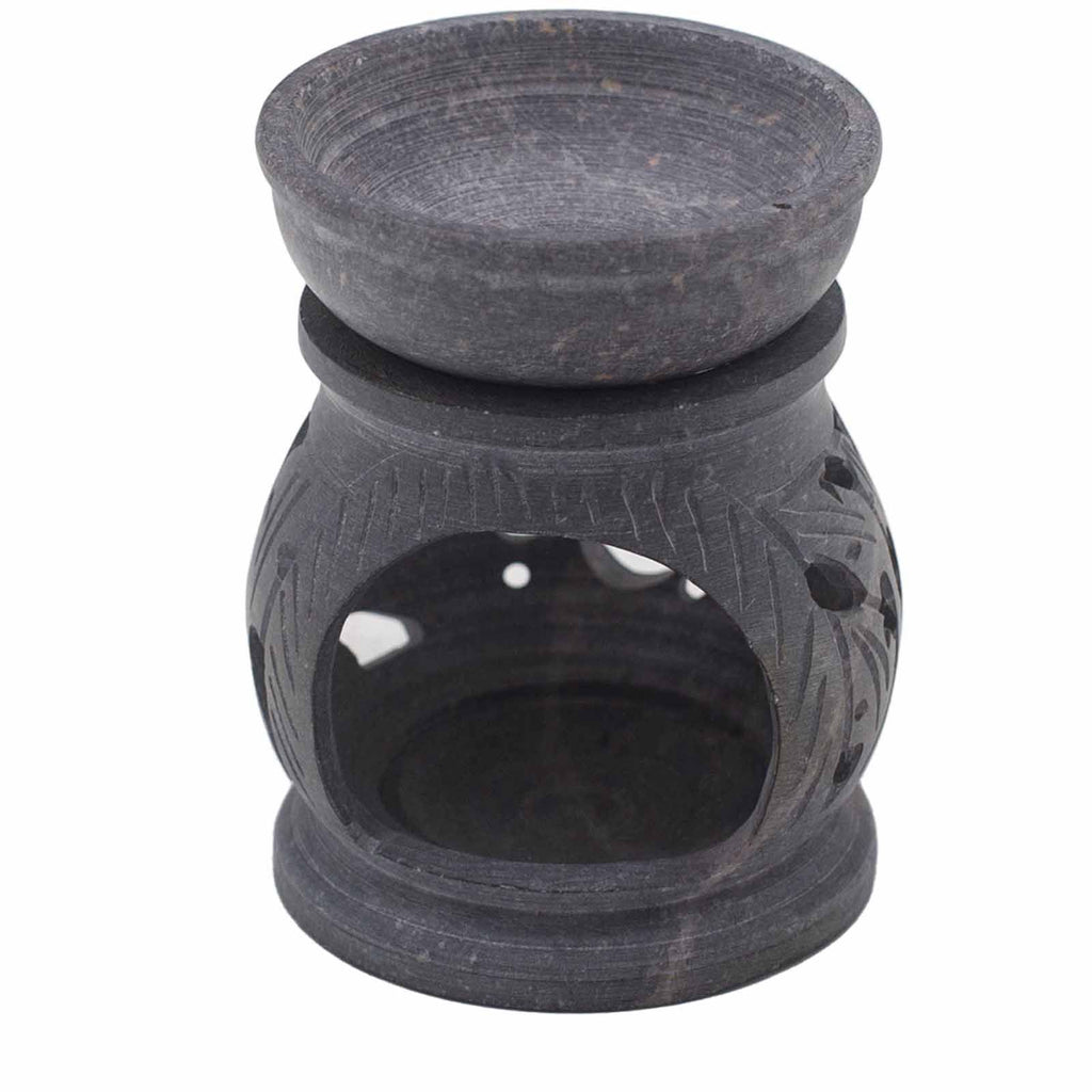 Small Soapstone Oil Burner 8cm – Om – oil burner, alternate product view 3