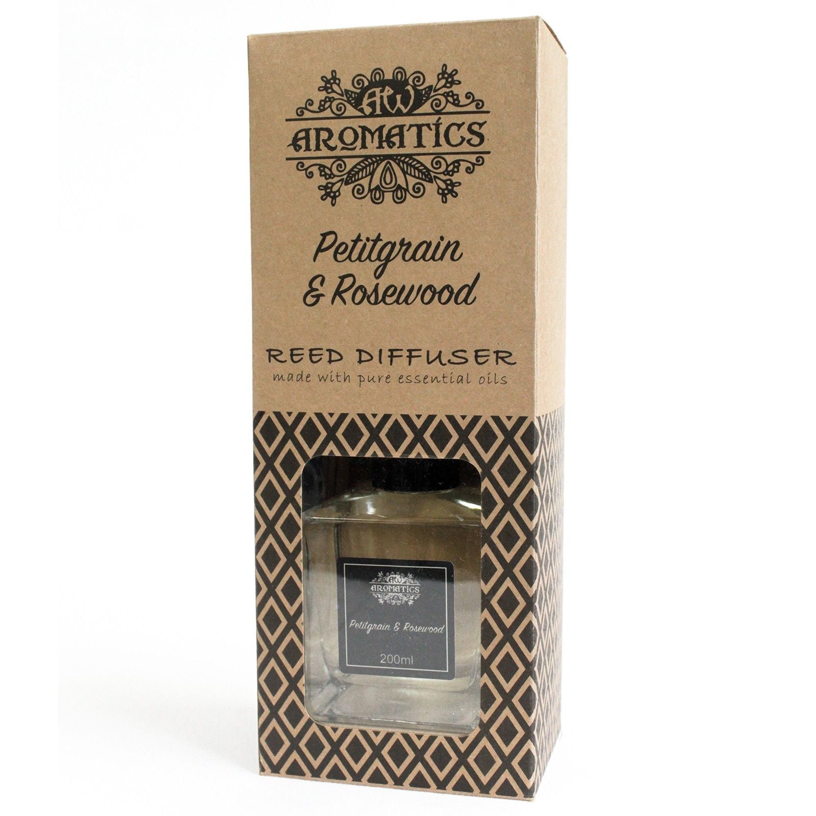 200ml Petitgrain & Rosewood Essential Oil Reed Diffuser – reed diffuser, alternate product view 4