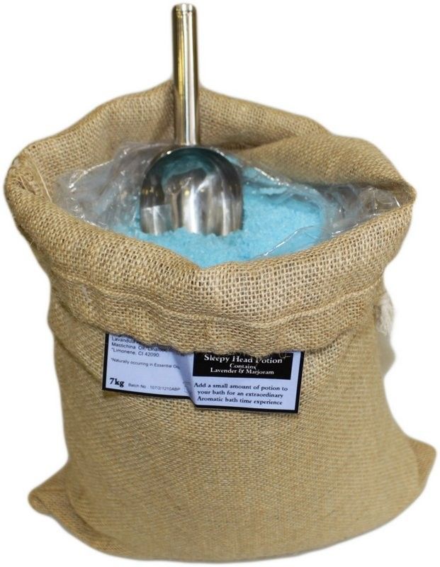 Sleepy Head Potion 7kg Hessian Sack – Bath Salts – bath salts, main product view