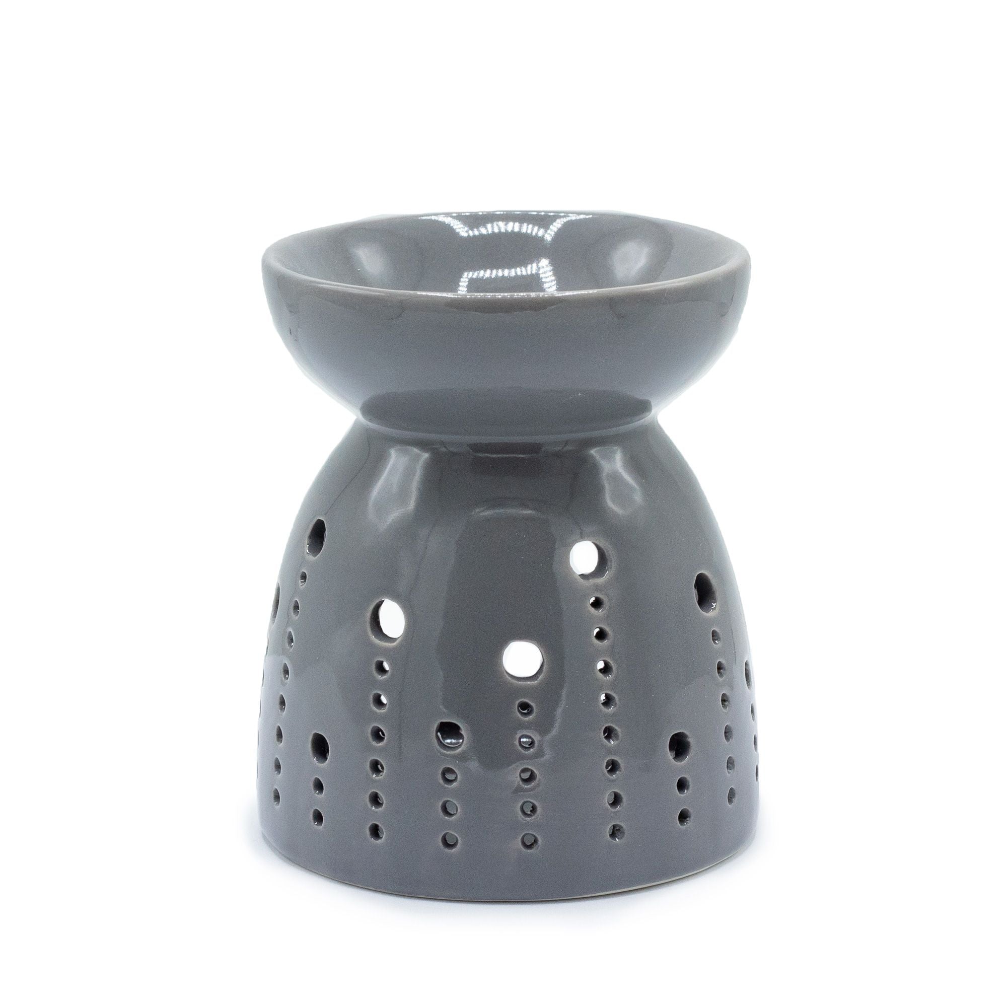 Classic Oil Burner – Bubbles Cutout – Grey – grey oil burner, alternate product view 2