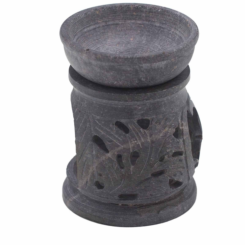 Small Soapstone Oil Burner 8cm – Om – oil burner, alternate product view 2