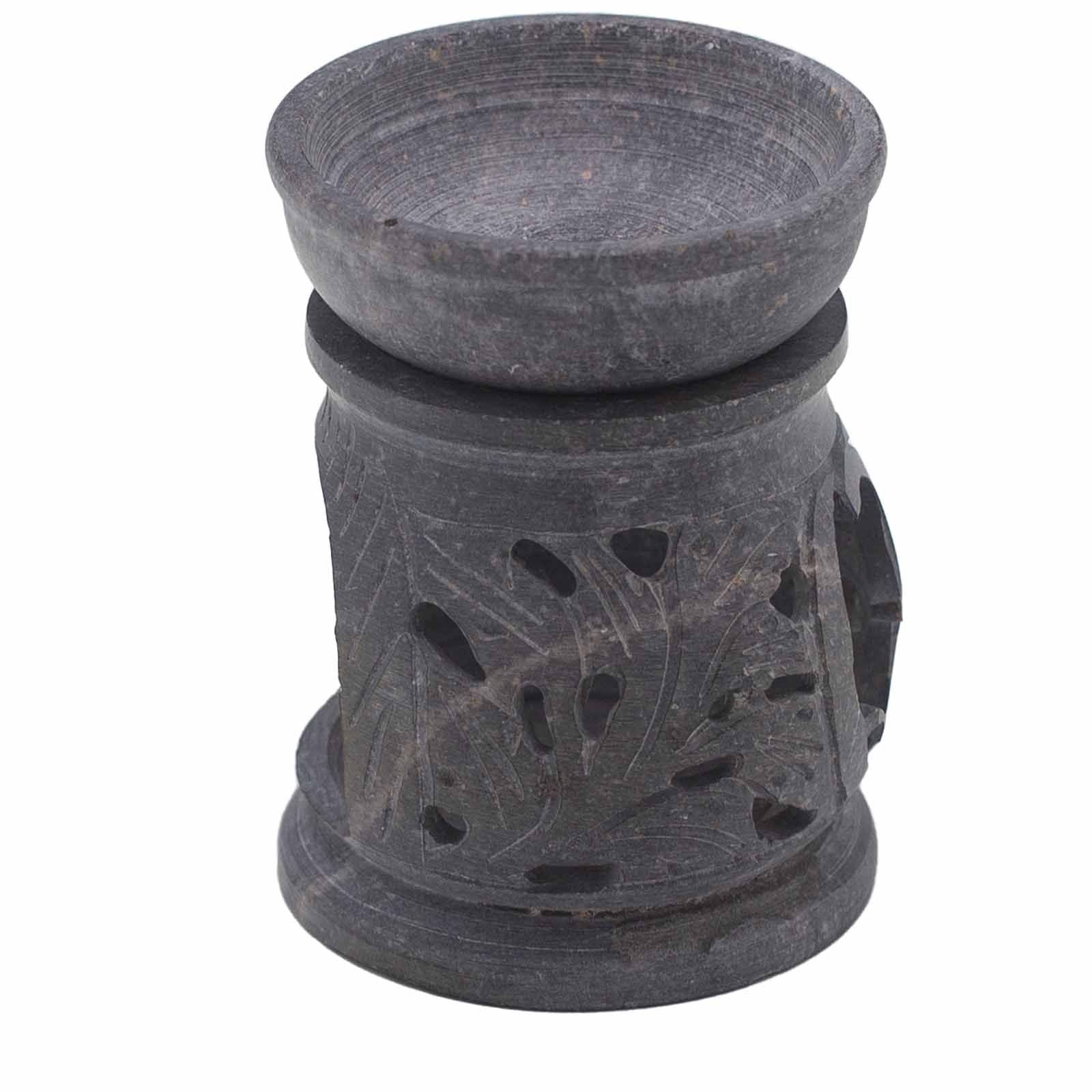 Small Soapstone Oil Burner 8cm – Om – oil burner, alternate product view 2