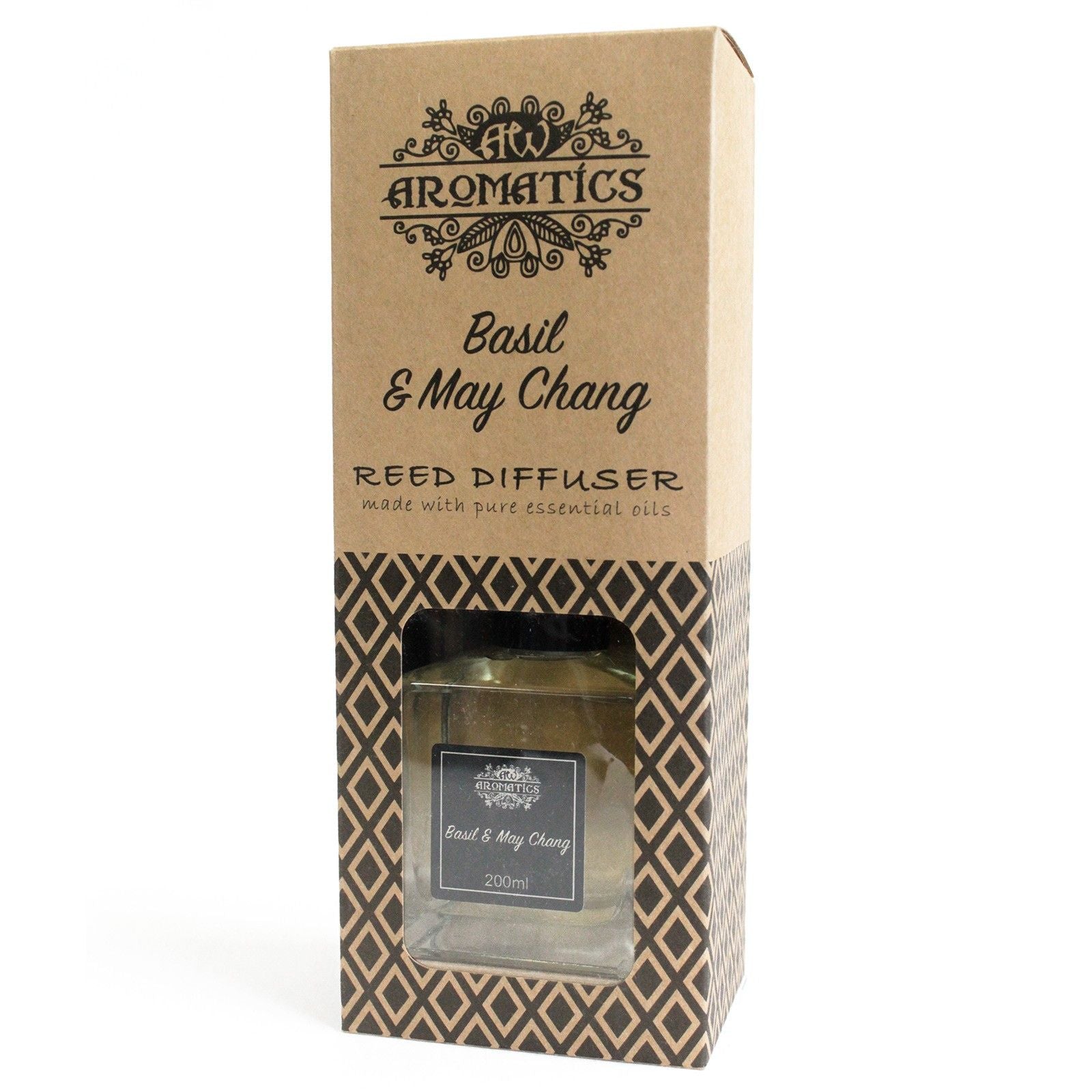 200ml Basil & Maychang Essential Oil Reed Diffuser – reed diffuser, alternate product view 2