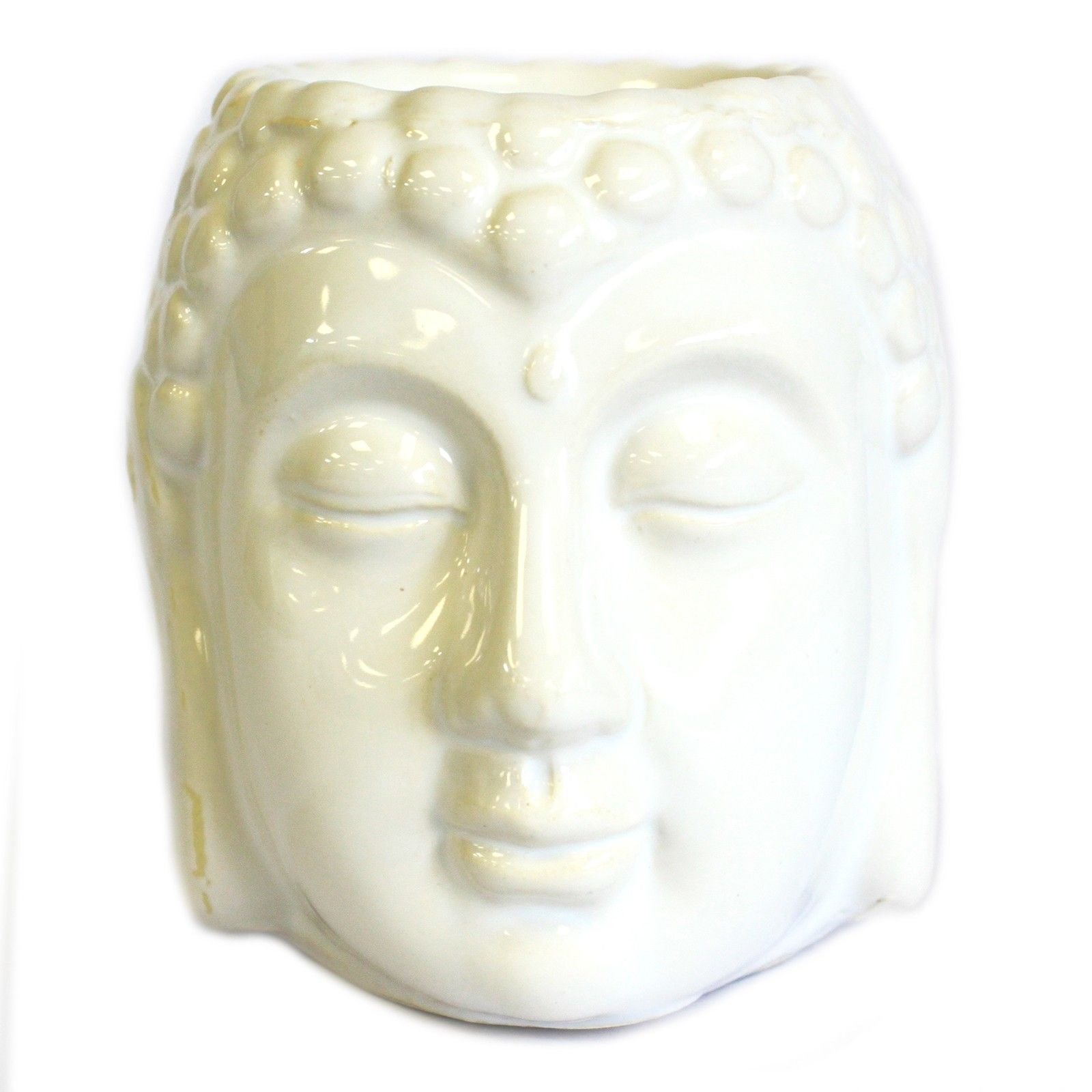 Buddha Oil Burner – White – white oil burner, alternate product view 2