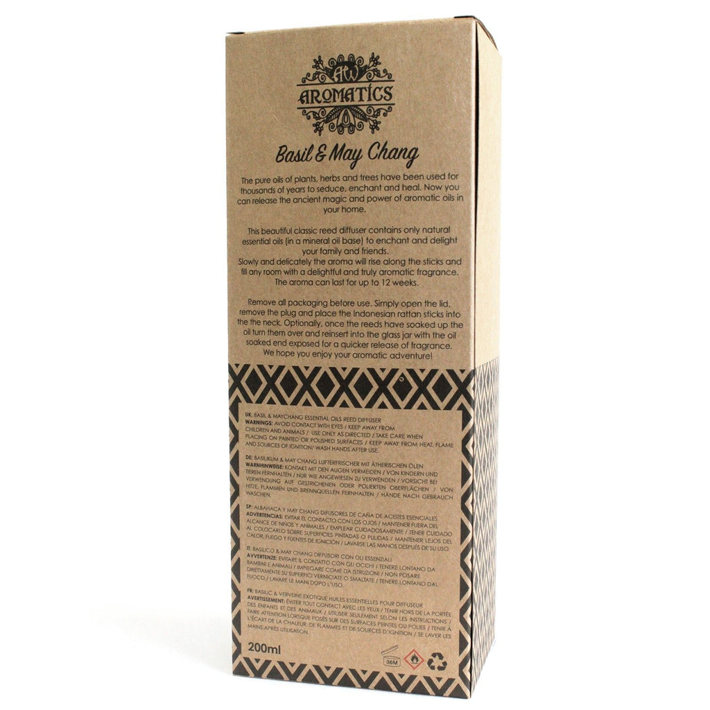 200ml Basil & Maychang Essential Oil Reed Diffuser – reed diffuser, main product view