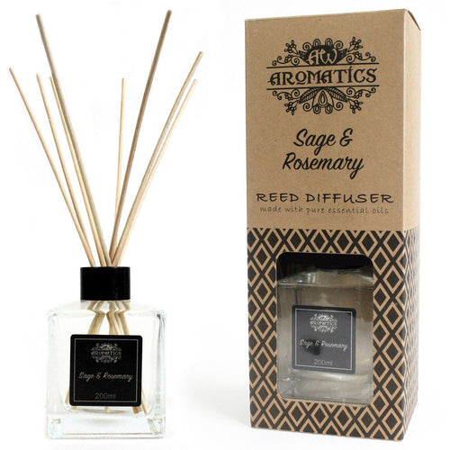 200ml Sage & Rosemary Essential Oil Reed Diffuser – reed diffuser, main product view