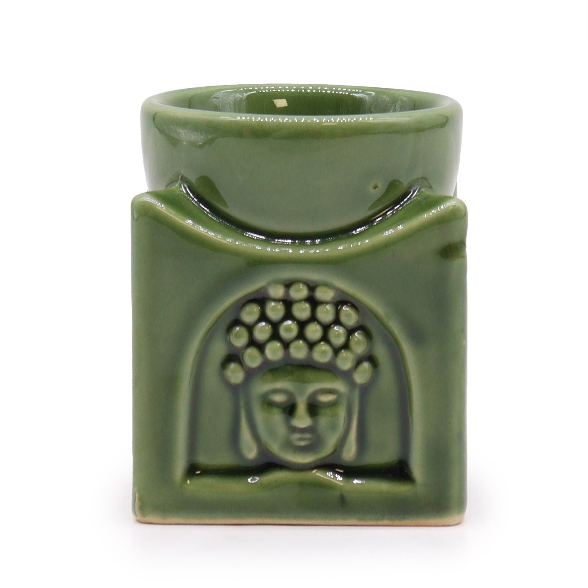 Square Buddha Burner – Dark Jade – Oil Burner – oil burner, main product view