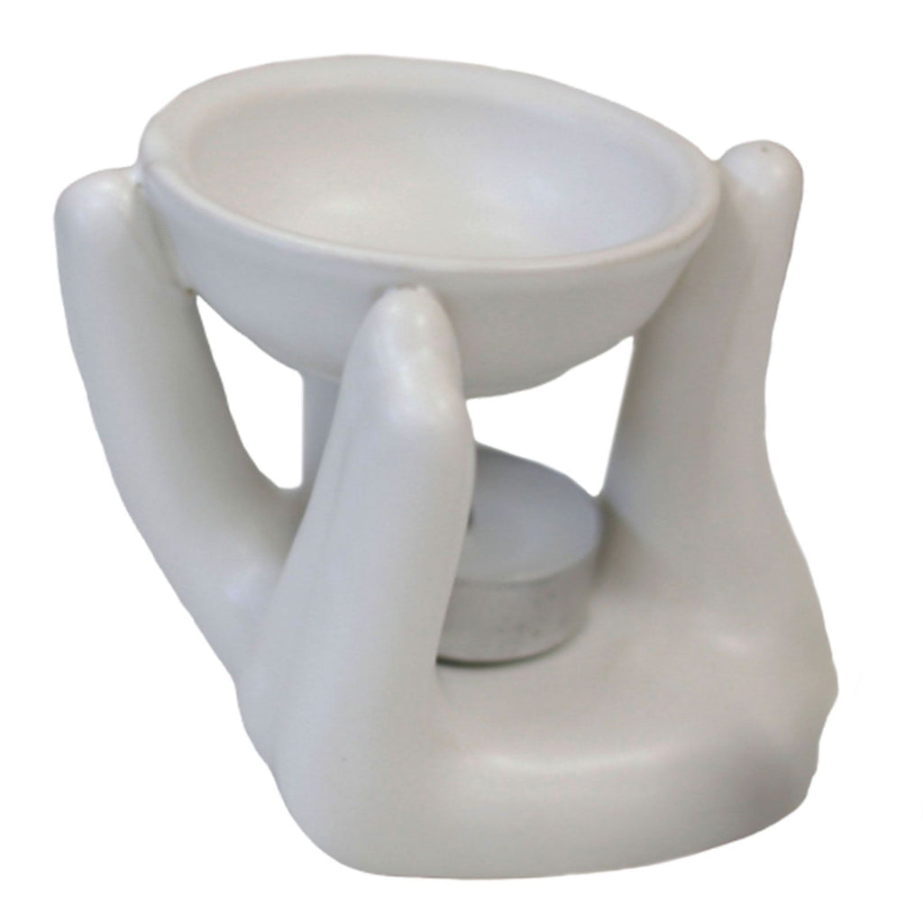 Helping Hand Oil Burner – White – white oil burner, alternate product view 4
