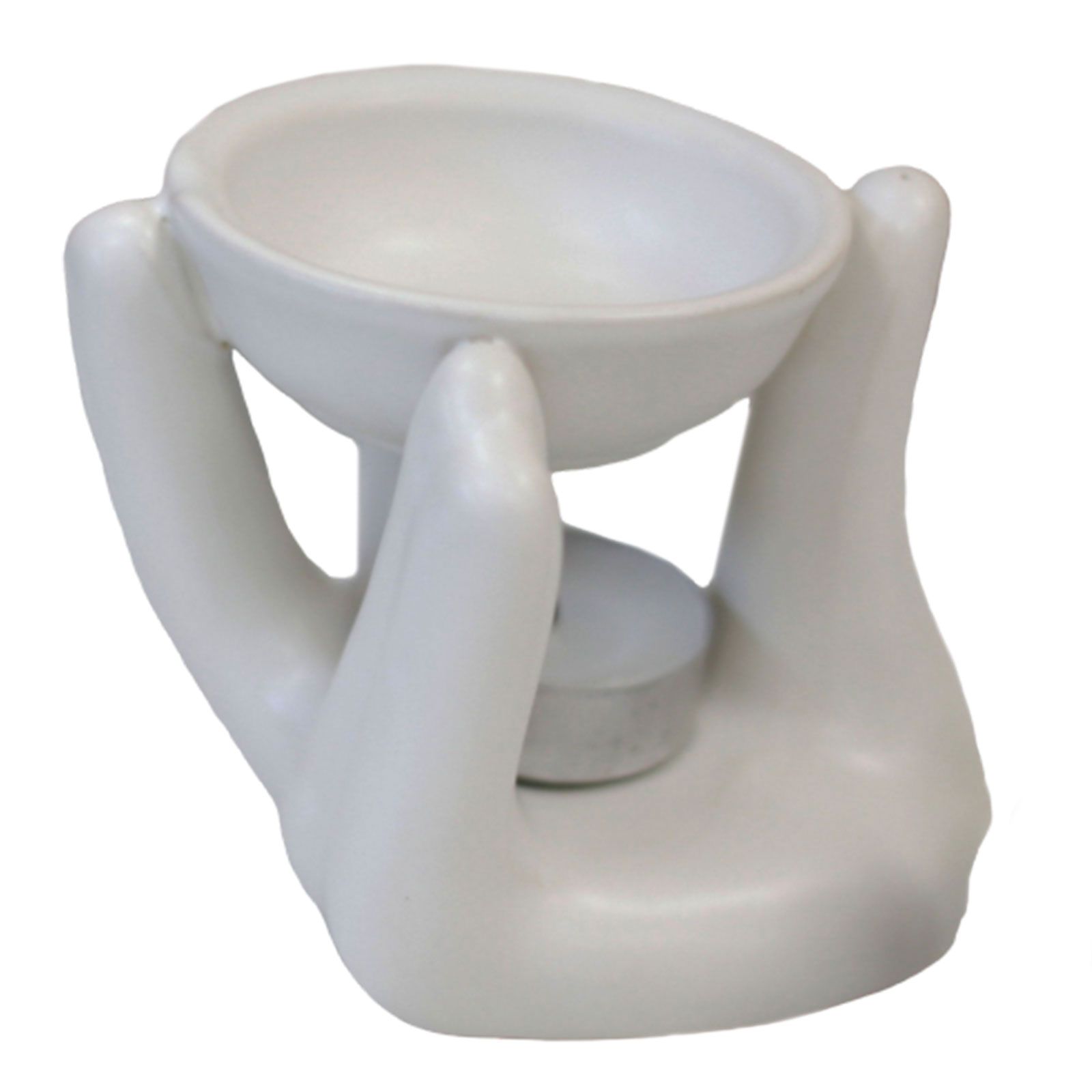Helping Hand Oil Burner – White – white oil burner, alternate product view 4