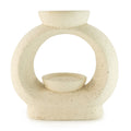 Ceramic Zen Oil Burner – Large Oval Pebble – Speckled Off – White – white oil burner, main product view