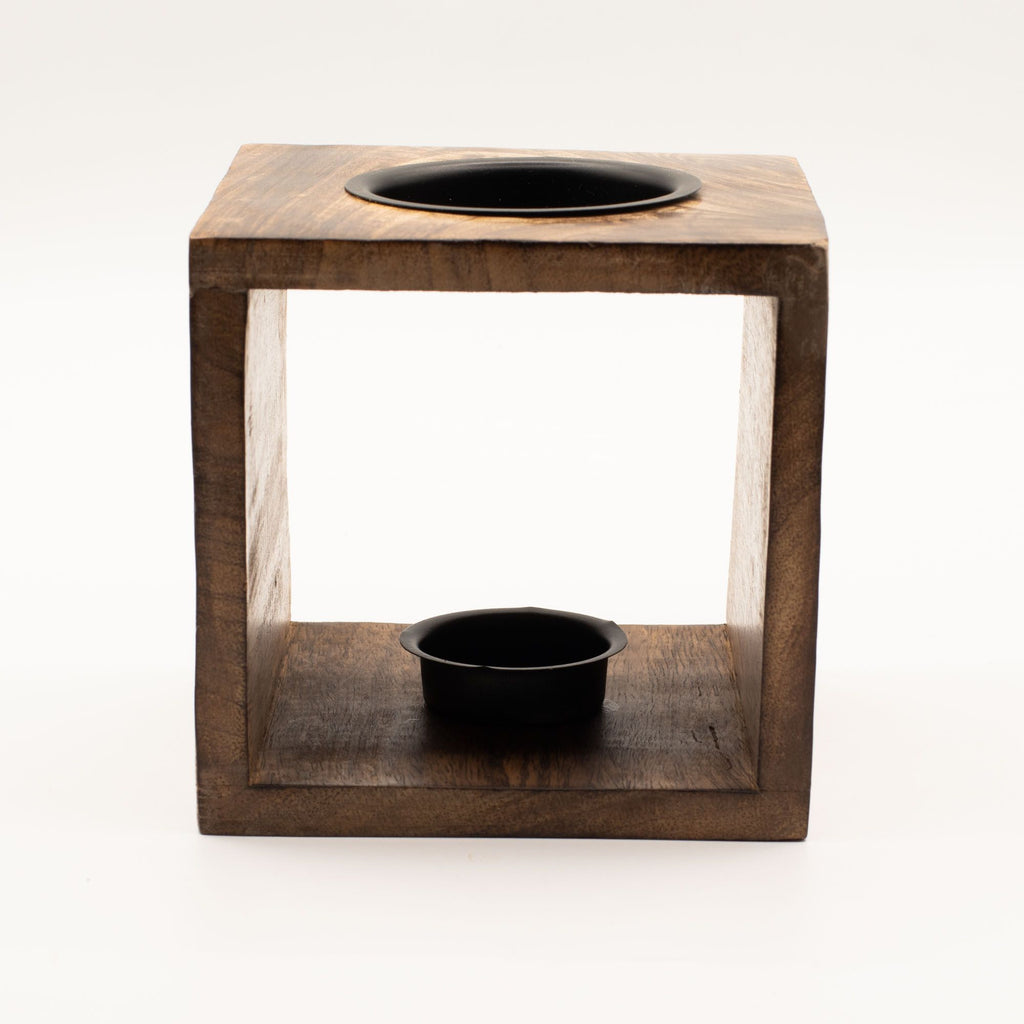 Large Square Mango Wood Oil Burner – Moon Goddess – oil burner, alternate product view 5