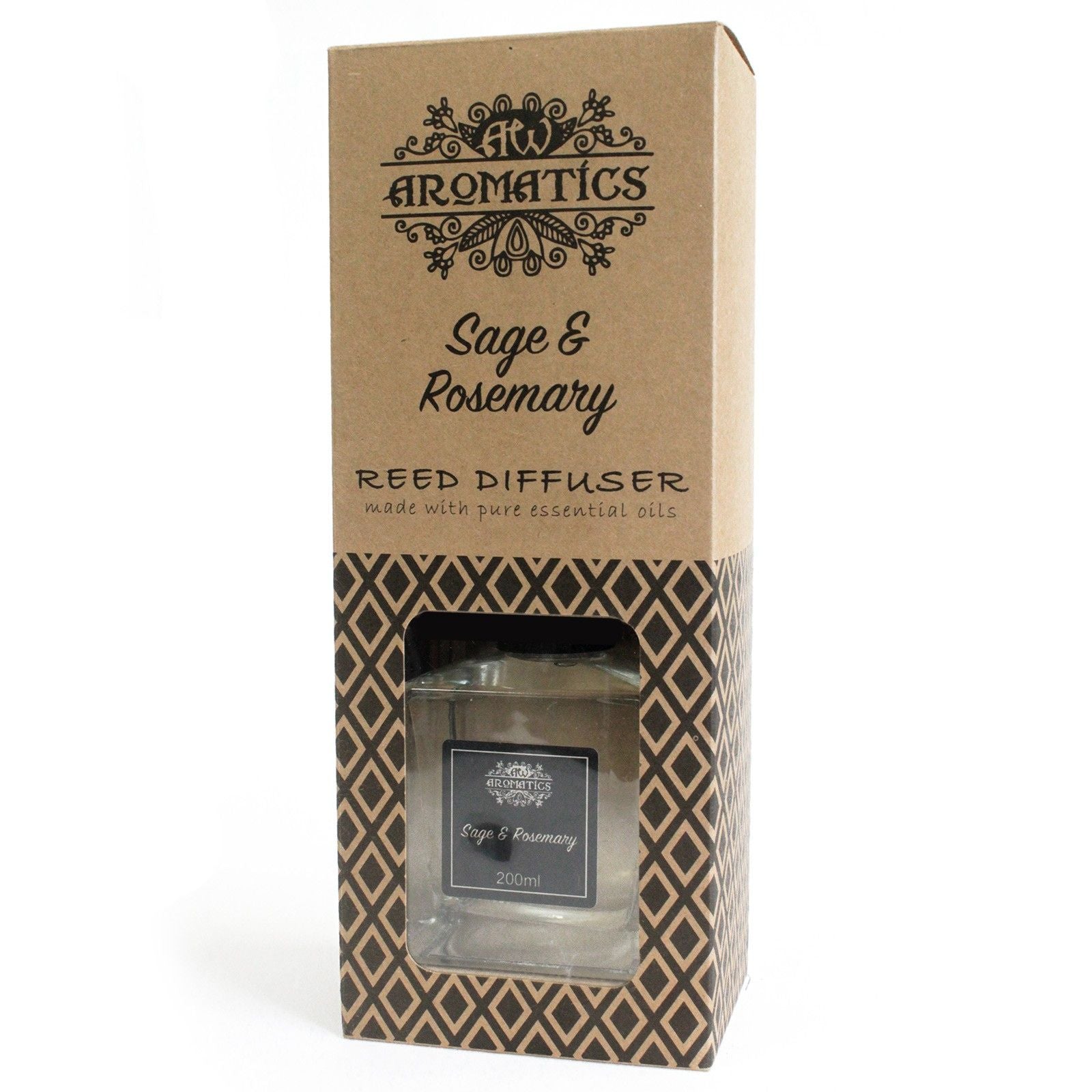 200ml Sage & Rosemary Essential Oil Reed Diffuser – reed diffuser, alternate product view 3