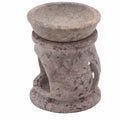 Small Soapstone Oil Burner 8cm – Three Moon Pentagon – oil burner, main product view