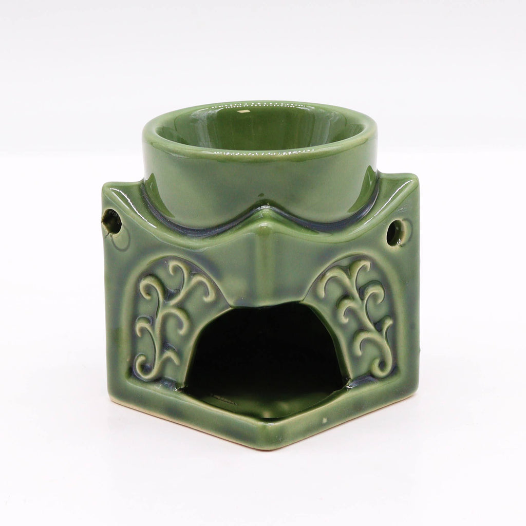 Square Buddha Burner – Dark Jade – Oil Burner – oil burner, alternate product view 2