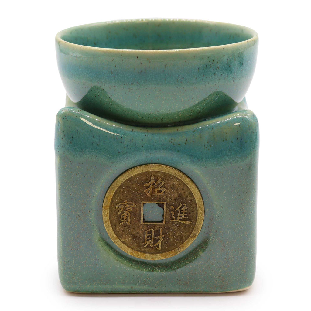 Lucky Coin Fragrance Oil Burner in Jade Green – gallery image 3