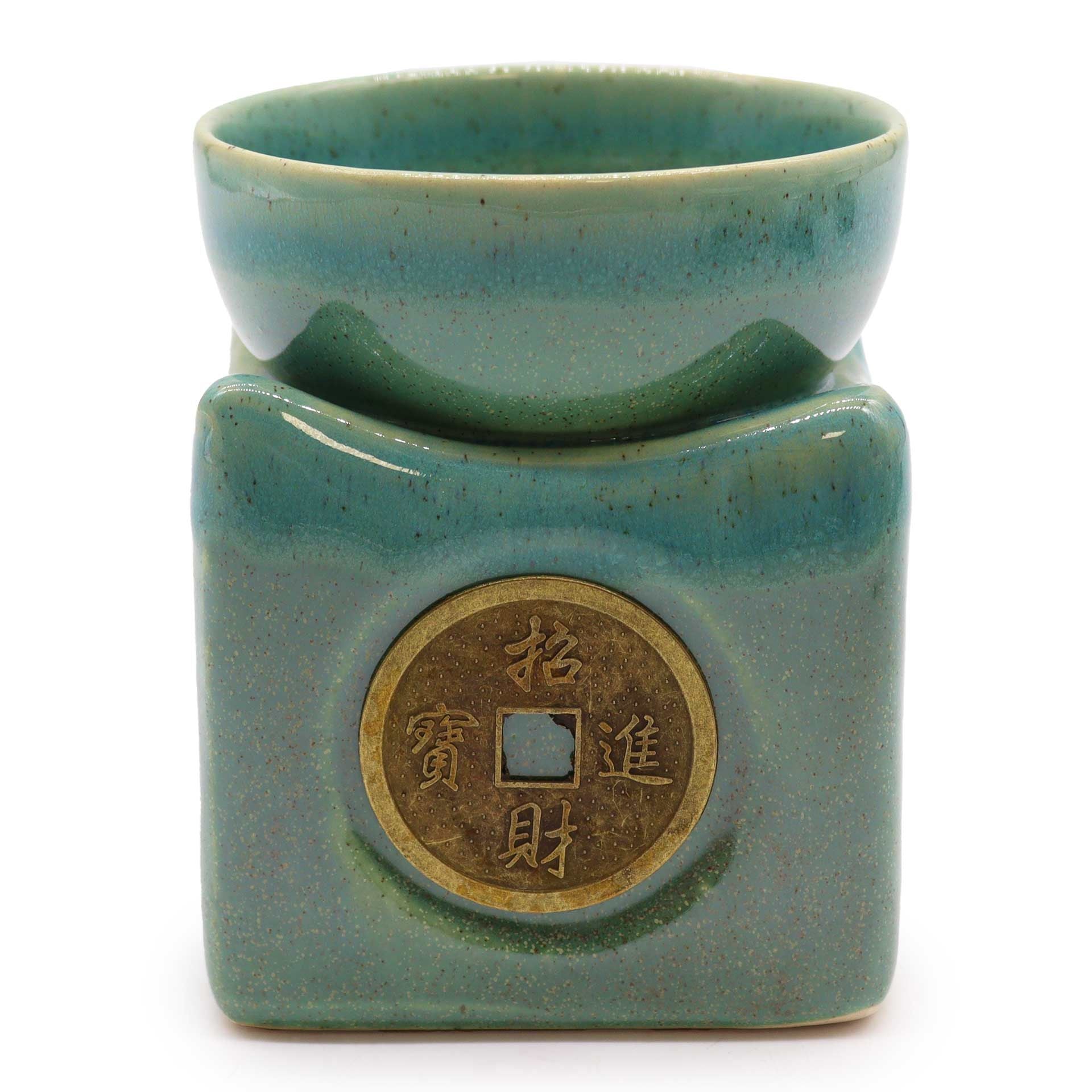 Lucky Coin Fragrance Oil Burner in Jade Green – gallery image 3