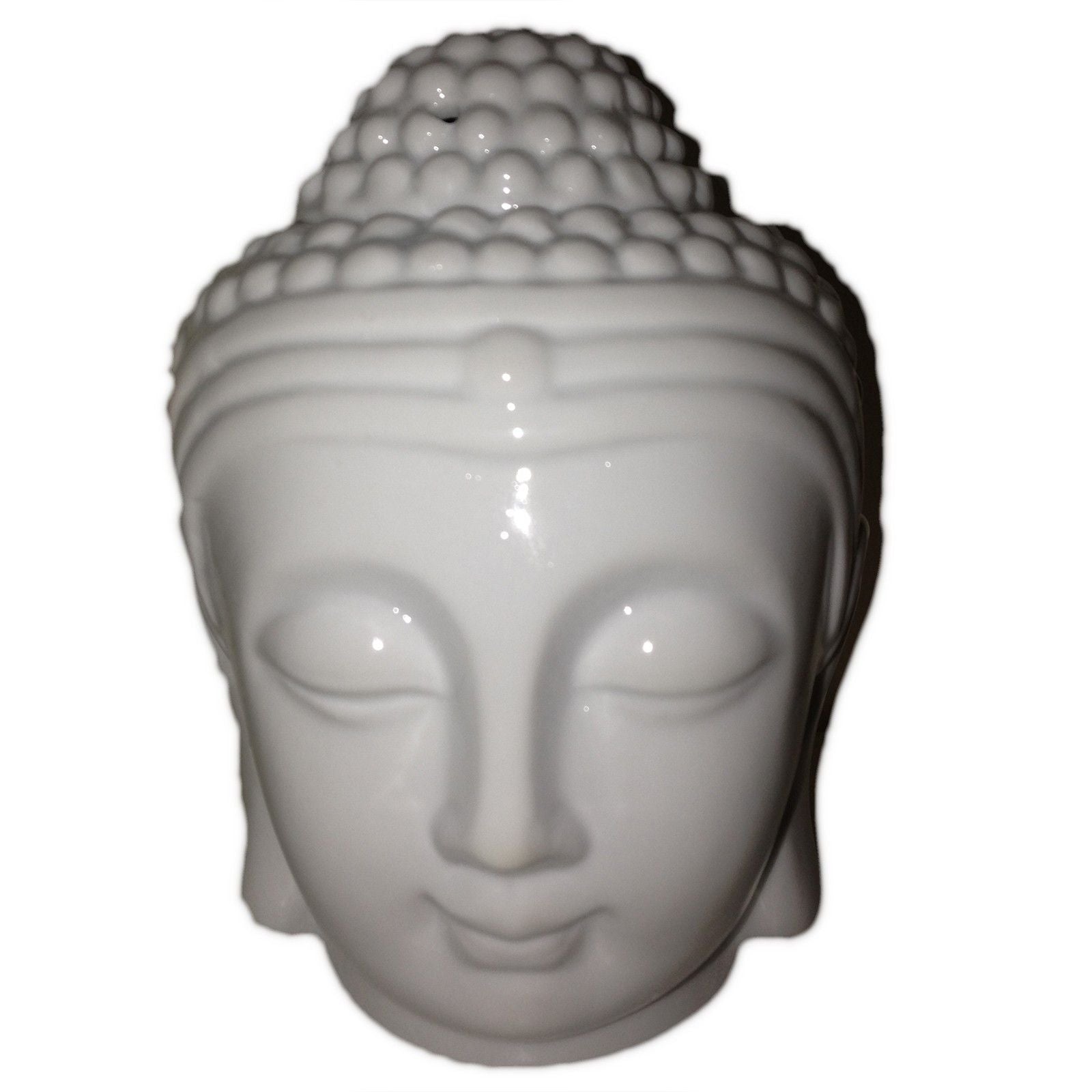 Buddah Head Oil Burner – White – white oil burner, main product view
