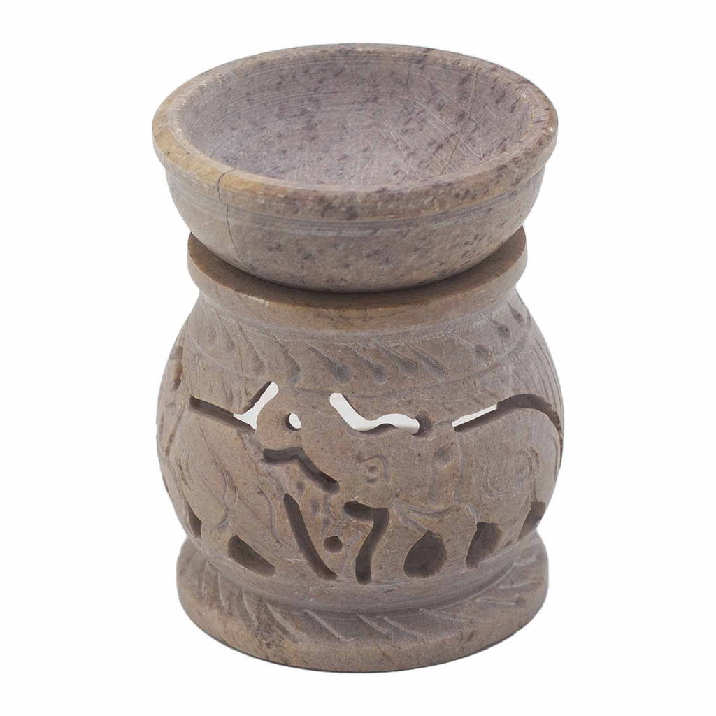 Small Soapstone Oil Burner 8cm – Elephant – oil burner, alternate product view 2