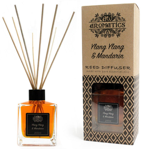 200ml Ylang Ylang & Mandarin Essential Oil Reed Diffuser – reed diffuser, main product view