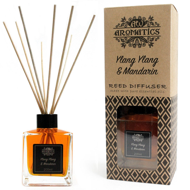 200ml Ylang Ylang & Mandarin Essential Oil Reed Diffuser – reed diffuser, main product view