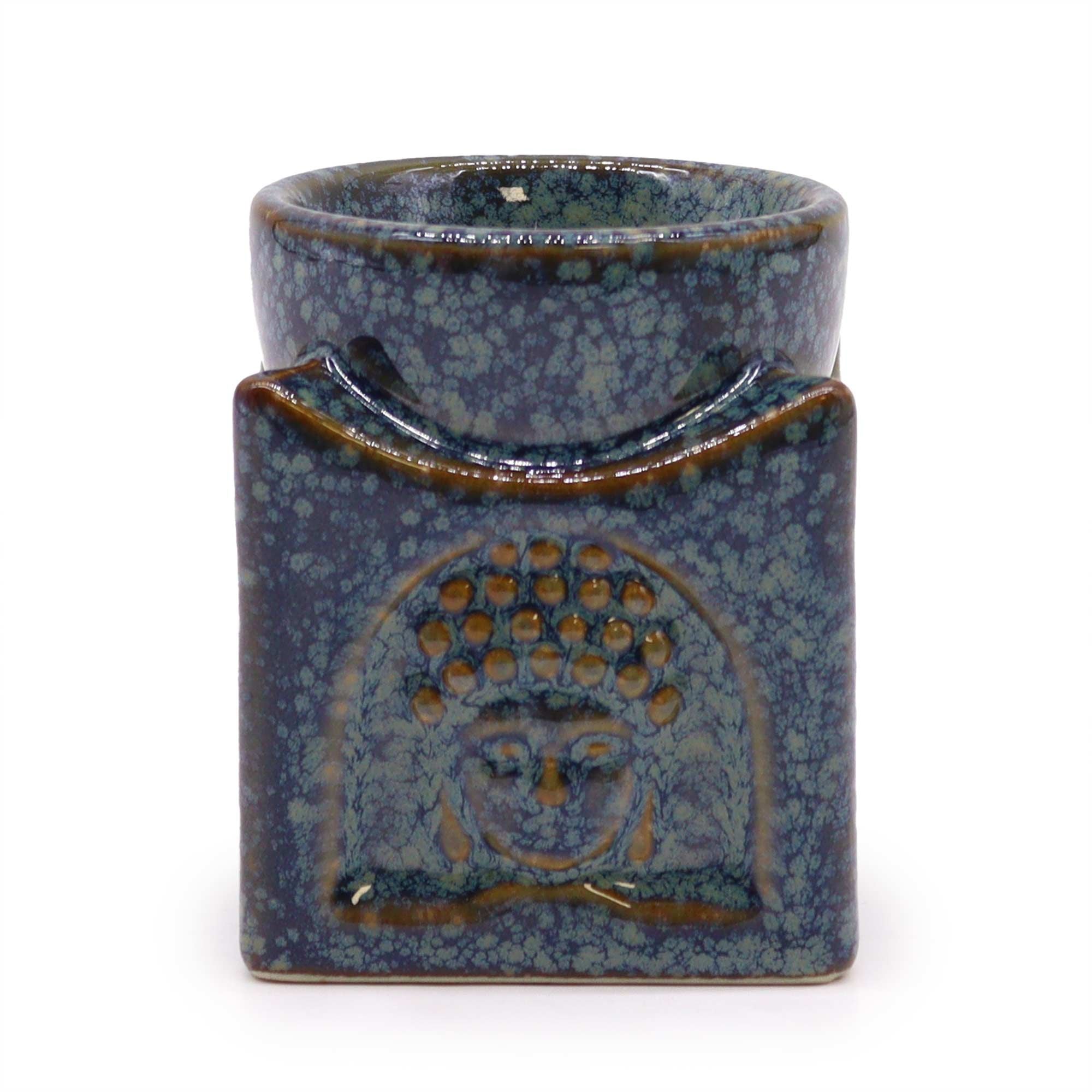 Square Buddha Burner – Dusty Blue – Oil Burner – blue oil burner, alternate product view 3
