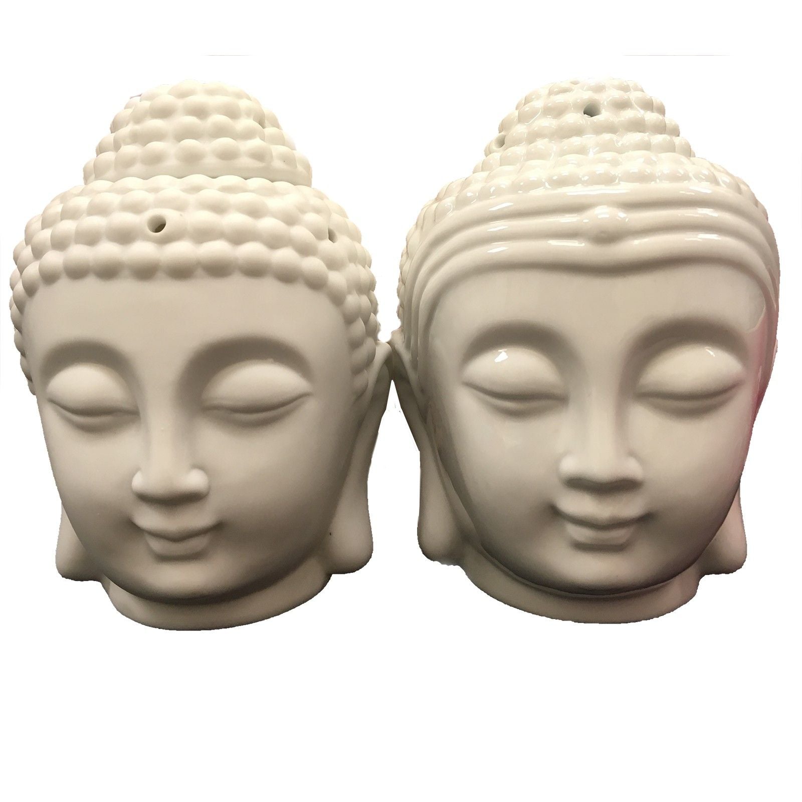 Buddah Head Oil Burner – White – white oil burner, alternate product view 2