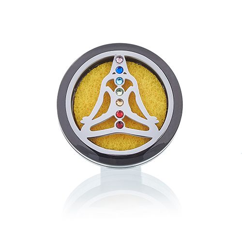 Car Diffuser Kit – Pewter Yoga Chakra – 30mm – car diffuser, alternate product view 3