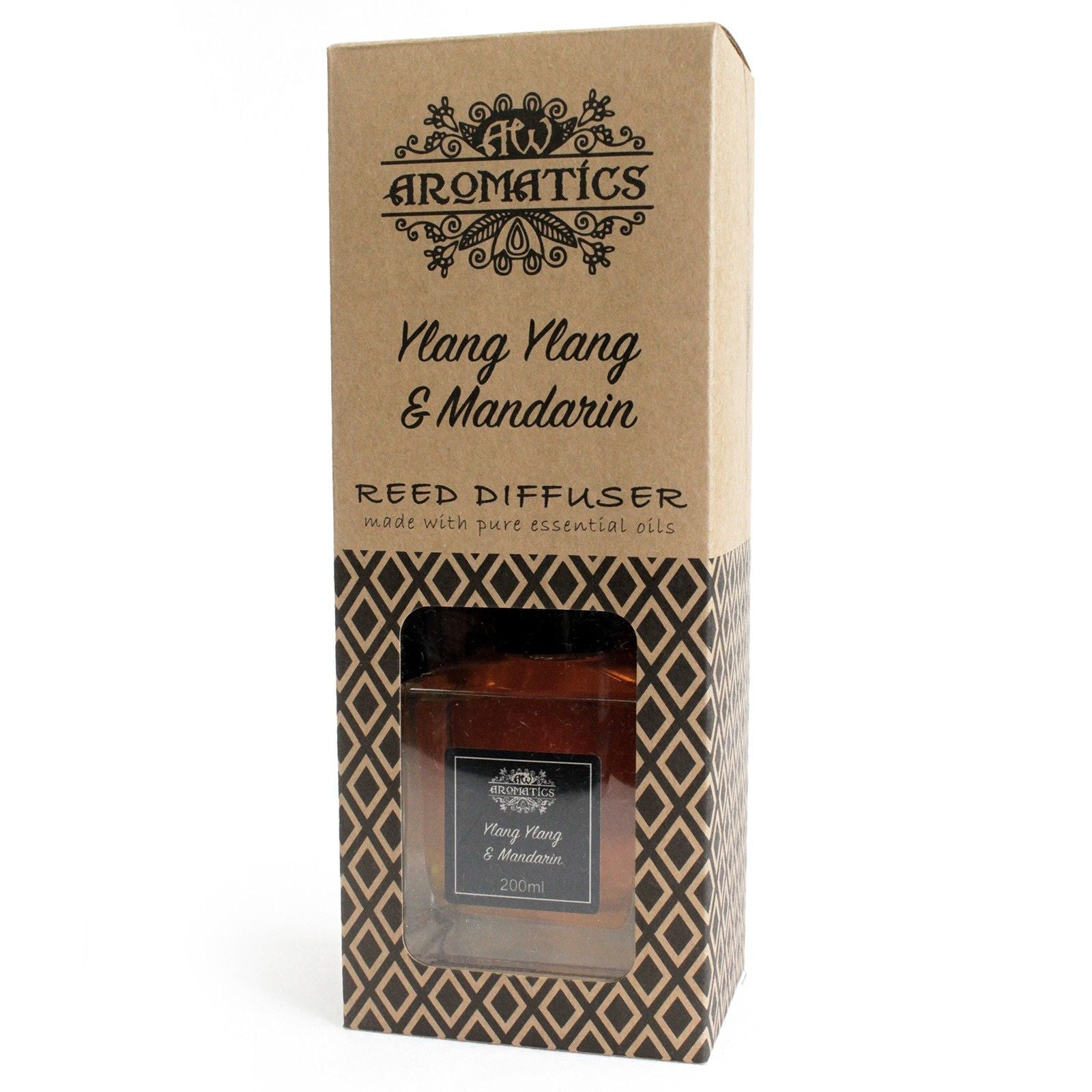 200ml Ylang Ylang & Mandarin Essential Oil Reed Diffuser – reed diffuser, alternate product view 3