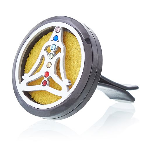 Car Diffuser Kit – Pewter Yoga Chakra – 30mm – car diffuser, alternate product view 4