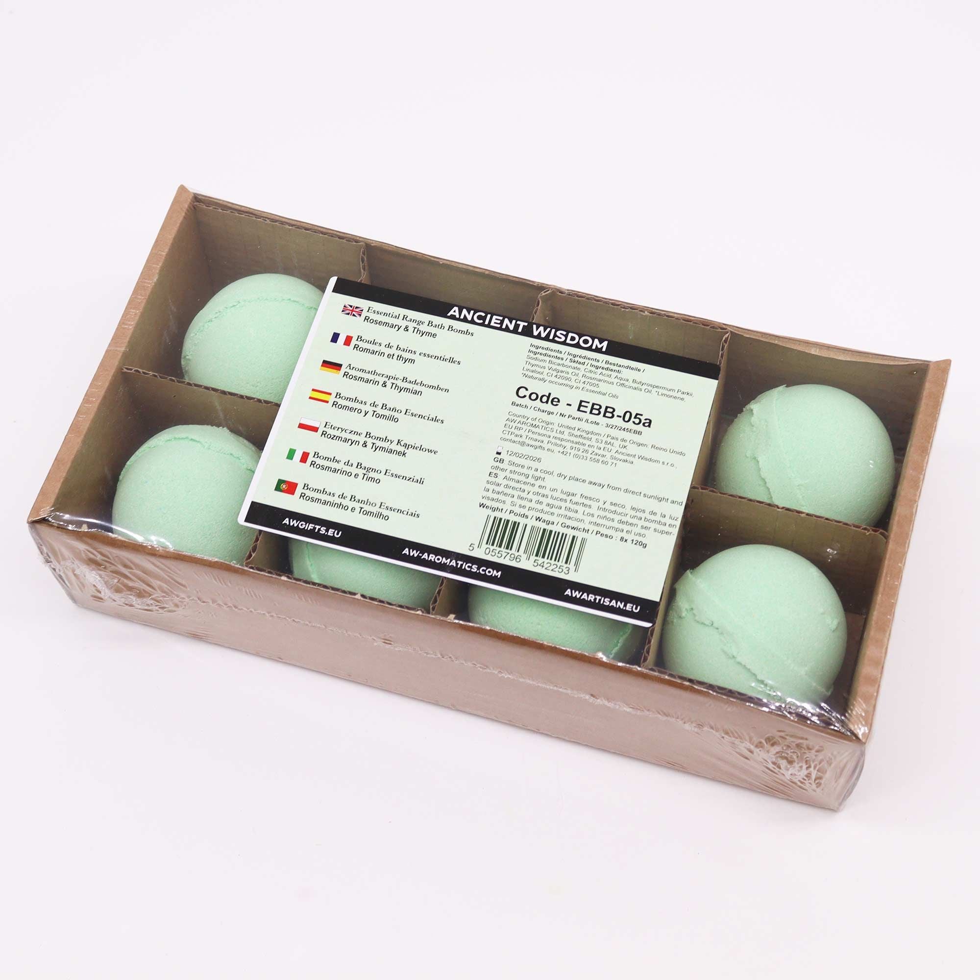 Essential Oil Bath Bomb – Rosemary & Thyme – bath bomb, main product view