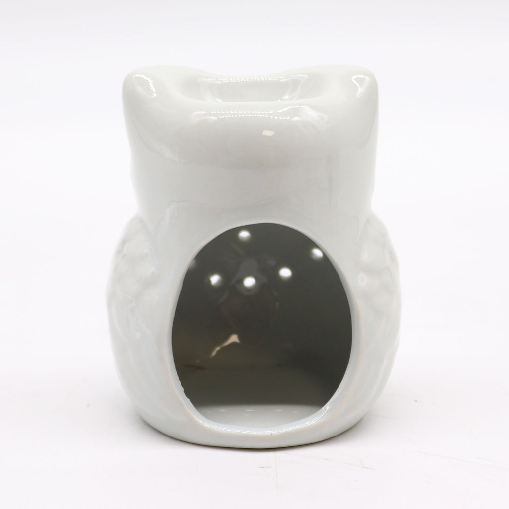 Classic White Oil Burner – Tall Owl – white oil burner, alternate product view 2