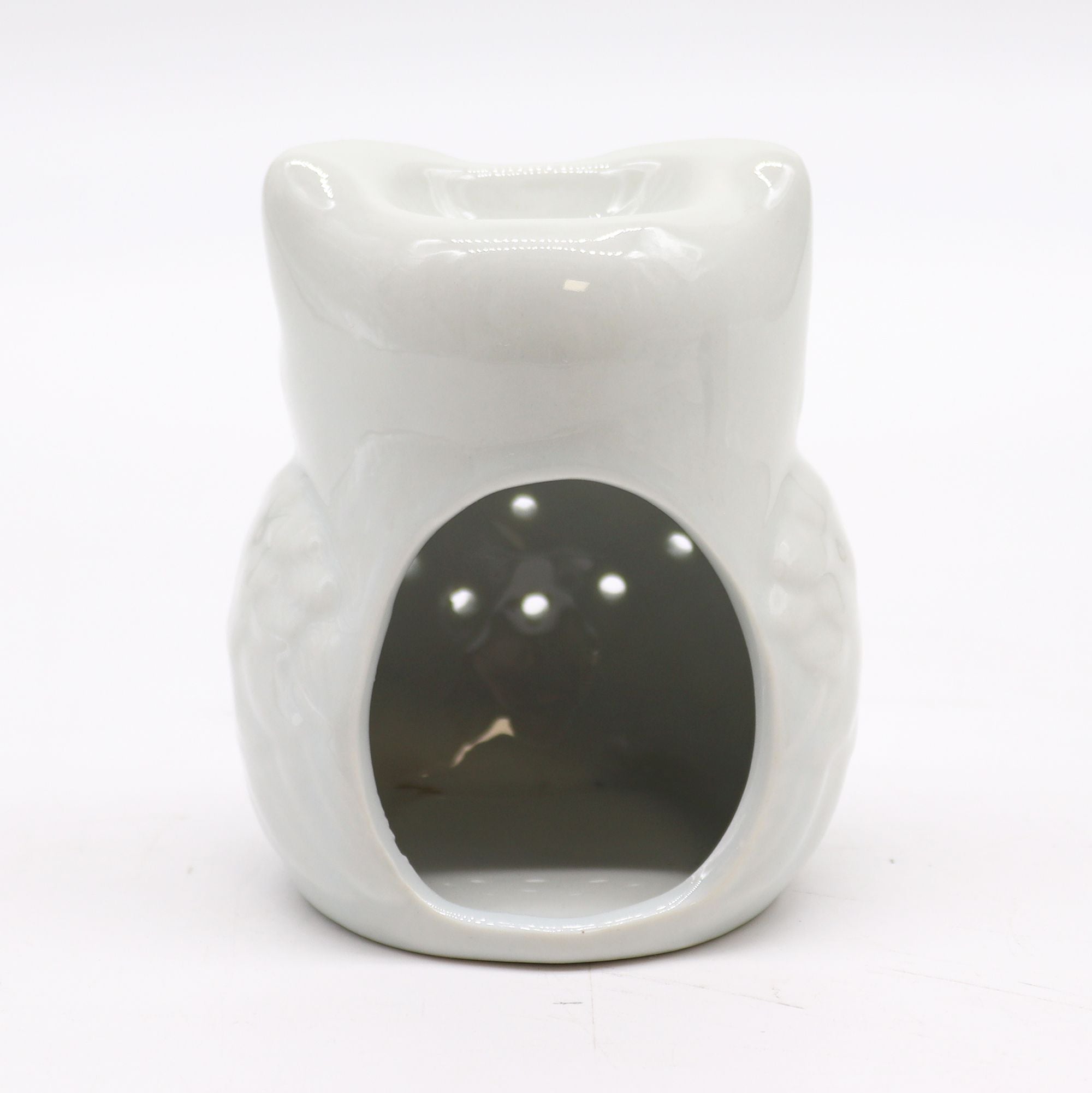 Classic White Oil Burner – Tall Owl – white oil burner, alternate product view 2