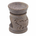 Small Soapstone Oil Burner 8cm – Elephant – oil burner, main product view