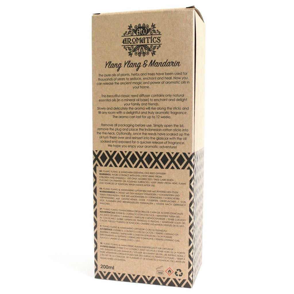200ml Ylang Ylang & Mandarin Essential Oil Reed Diffuser – reed diffuser, alternate product view 2