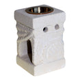 Stone Oil Burner – Carved Leaf – oil burner, main product view