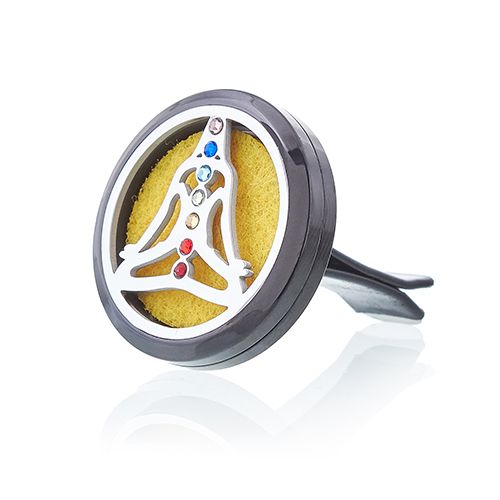 Car Diffuser Kit – Pewter Yoga Chakra – 30mm – car diffuser, alternate product view 2