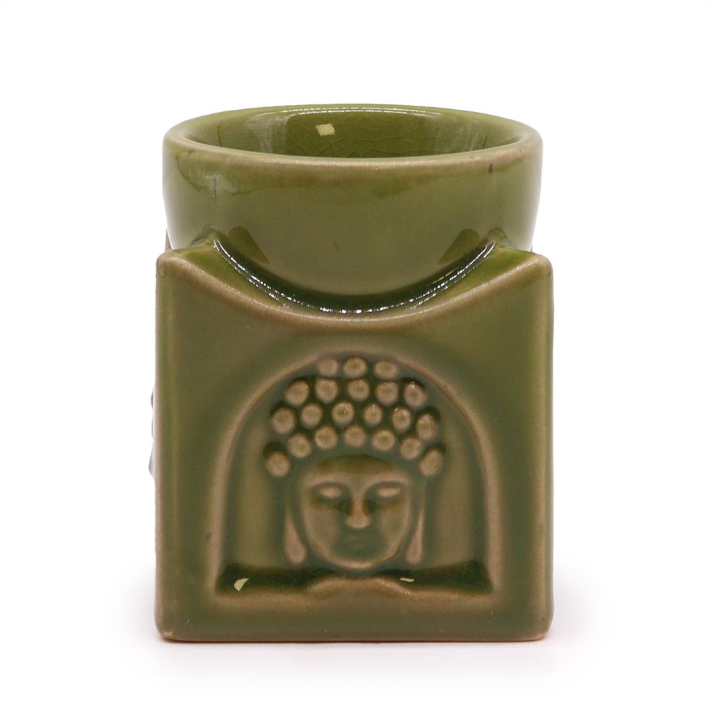 Square Buddha Burner – Light Jade – Oil Burner – oil burner, alternate product view 3