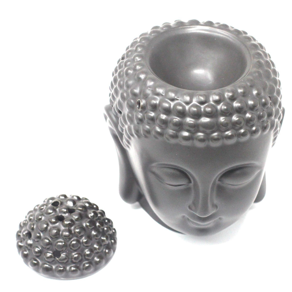 Buddah Head Oil Burner – Dark Brown – brown oil burner, alternate product view 3
