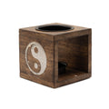Square Mango Wood Oil Burner – Yin Yang – oil burner, main product view