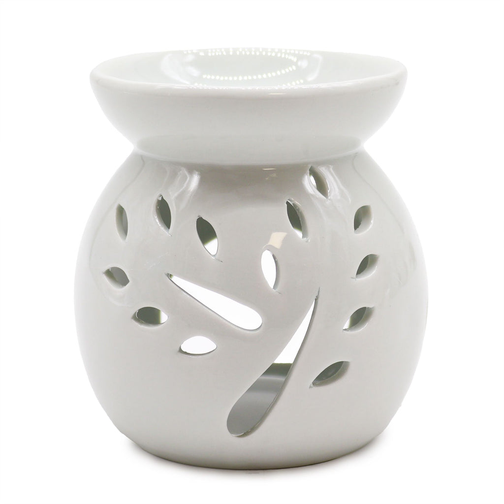 Lrg Classic White Oil Burner – Tree Cut – out – white oil burner, main product view